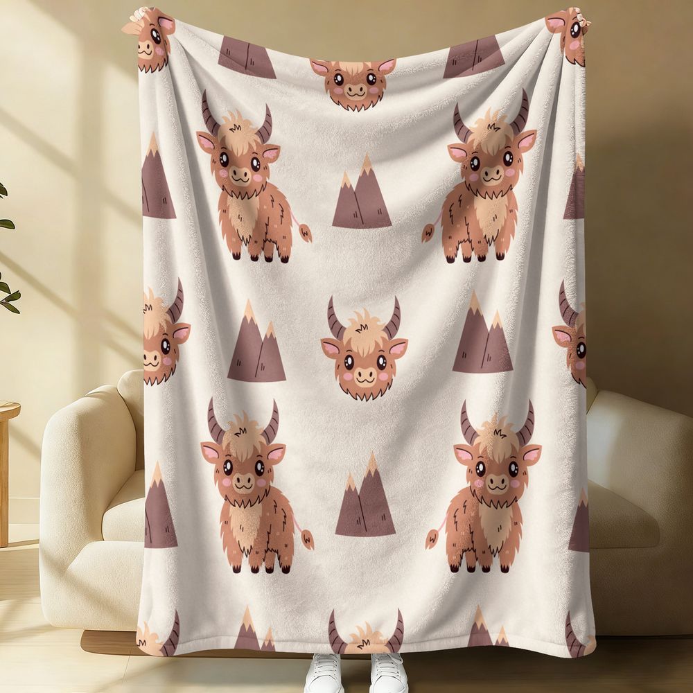 Highland Home Textiles - Simpatica coperta in flanella con stampa