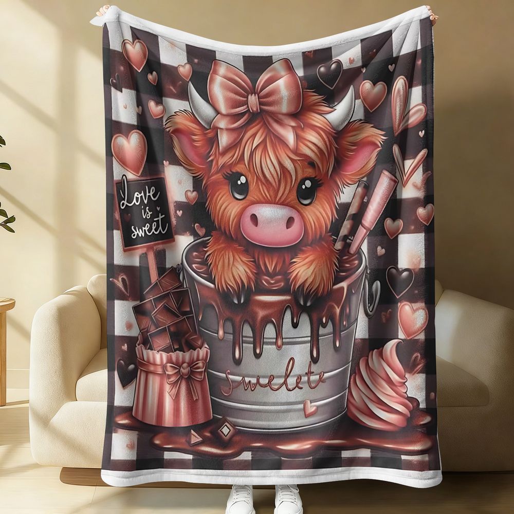 Highland Home Textiles - Coperta in Flanella con Stampa di