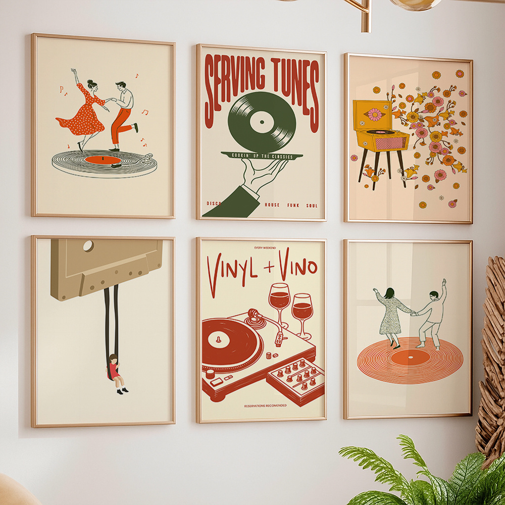 Vintage Home Textiles - Poster su Tela Vintage con Tema