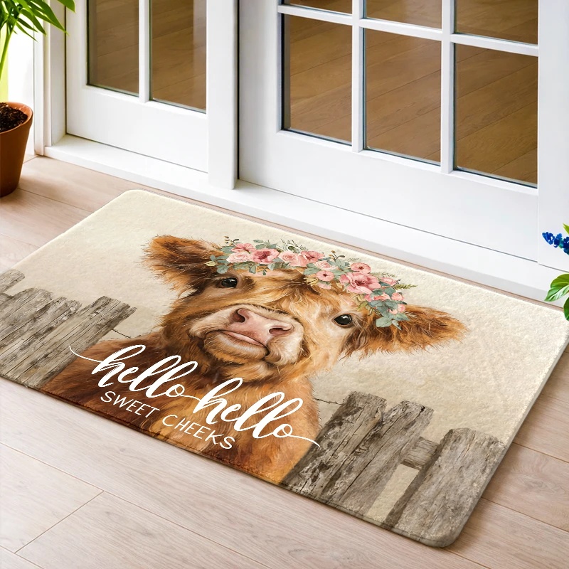 Highland Home Textiles - Tappetino Highland Cow Flower Crown -
