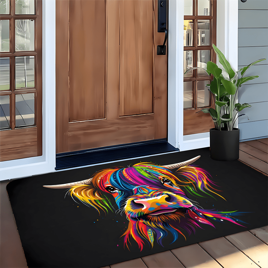 Tappeto Colorato con Mucca del - Highland Home Textiles recensione e prezzo