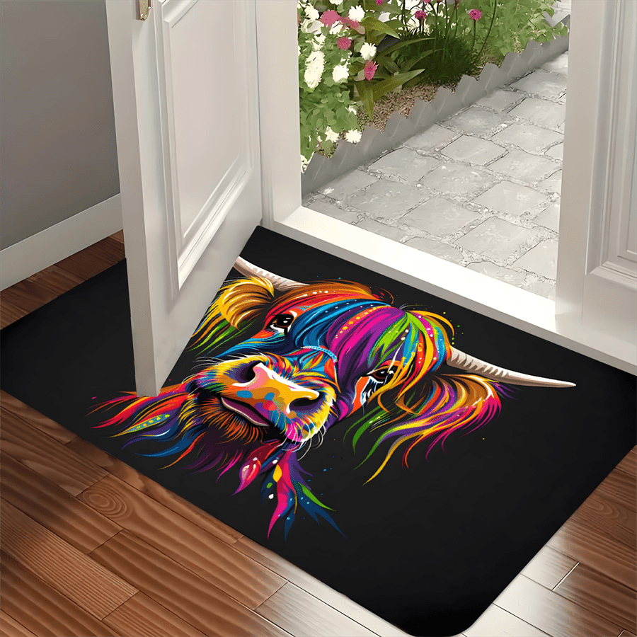 Tappeto Colorato con Mucca del - Highland Home Textiles recensione e prezzo