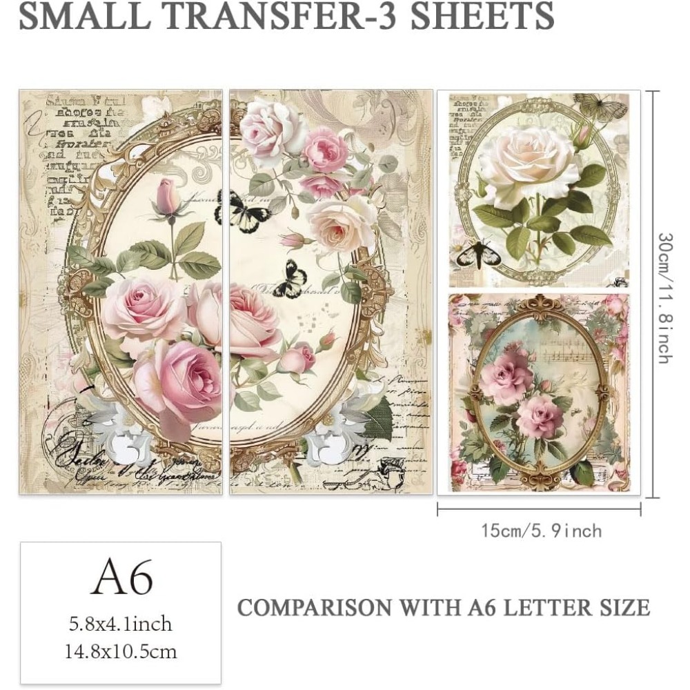 3 pezzi/set Rose Rub on Trasfe - Vintage Home Textiles recensione e prezzo